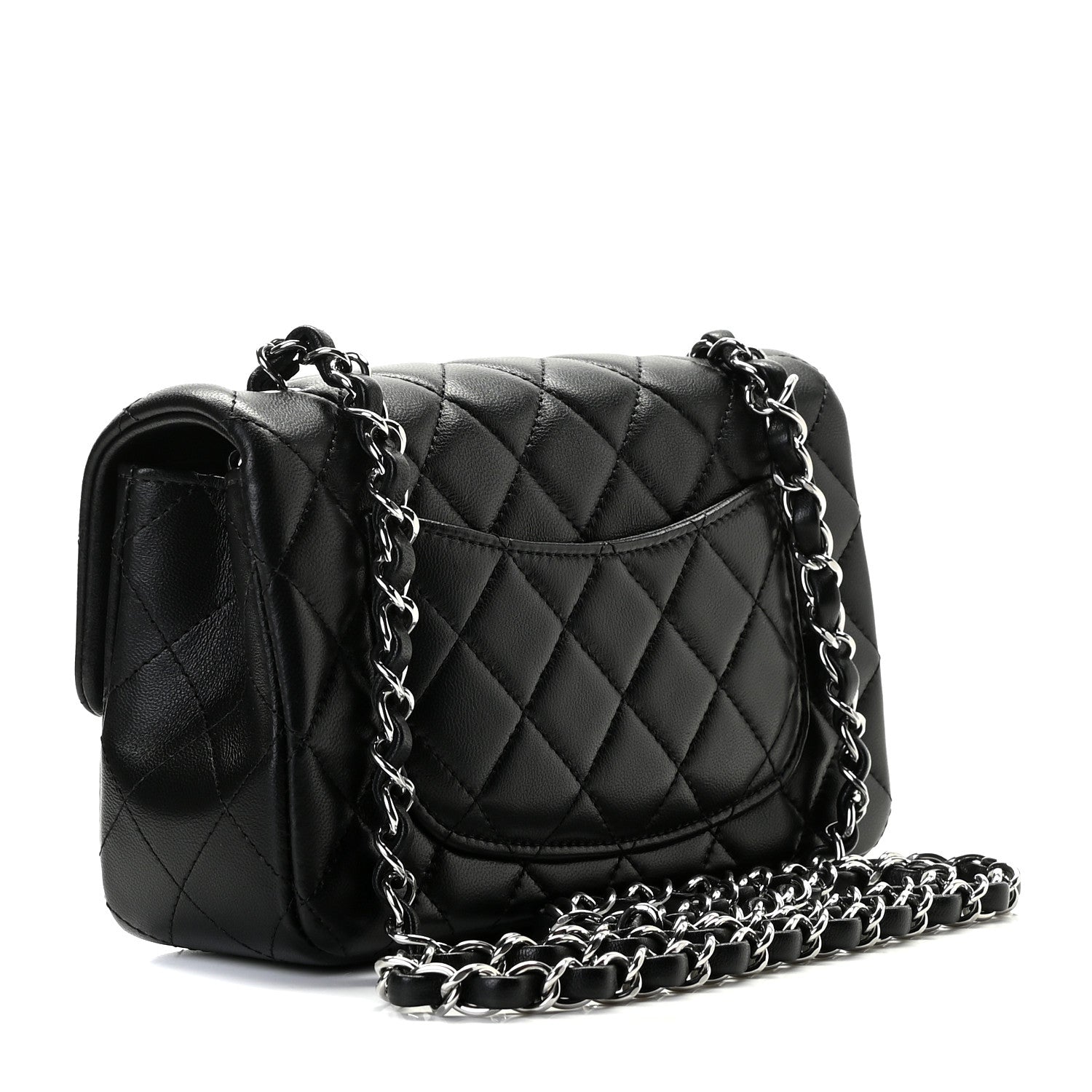 Chanel Lambskin Quilted Mini Rectangular Flap Black 2 of 7