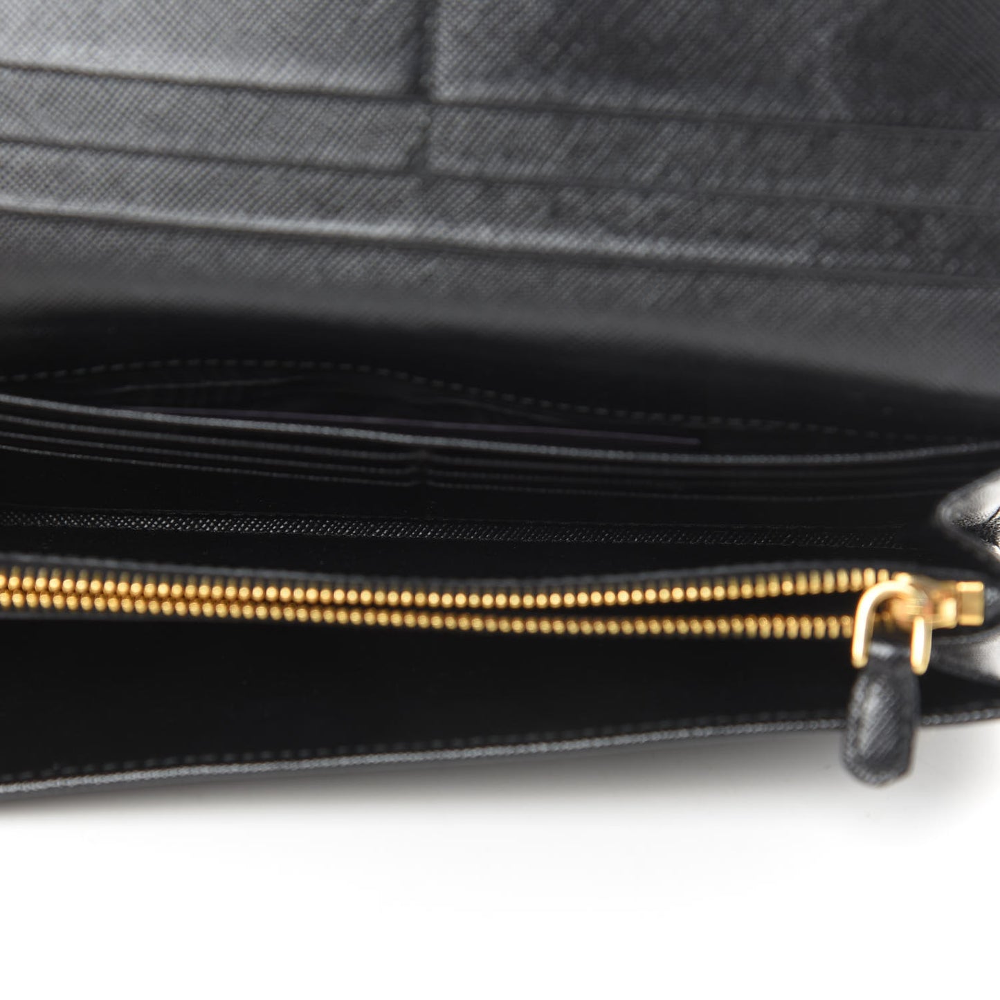 Saffiano Metal Continental Flap Wallet Black