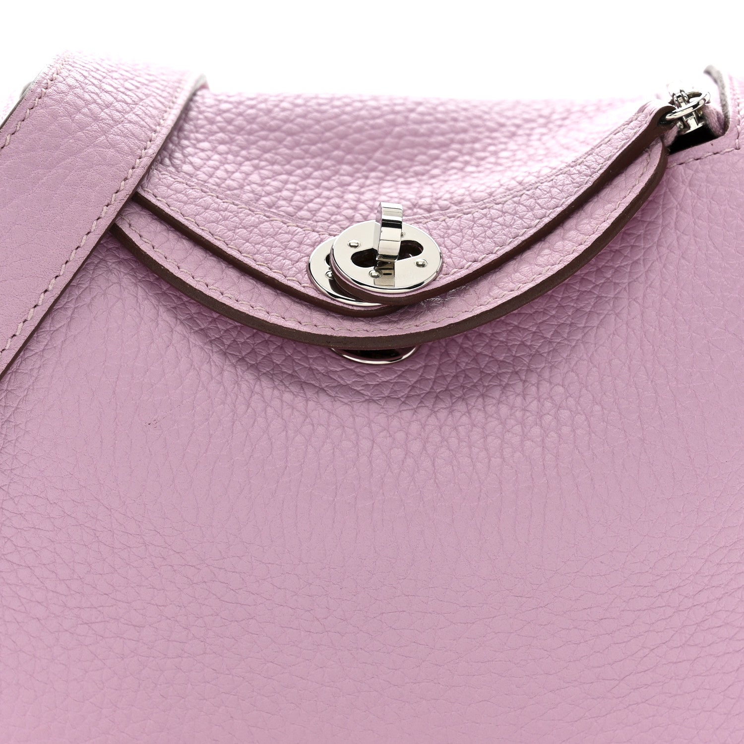 Hermes Taurillon Clemence Mini Lindy 20 Mauve Sylvestre 8 of 12
