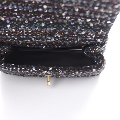 Chanel Tweed Sequin Mini Coco Handle Flap Black 5 of 10