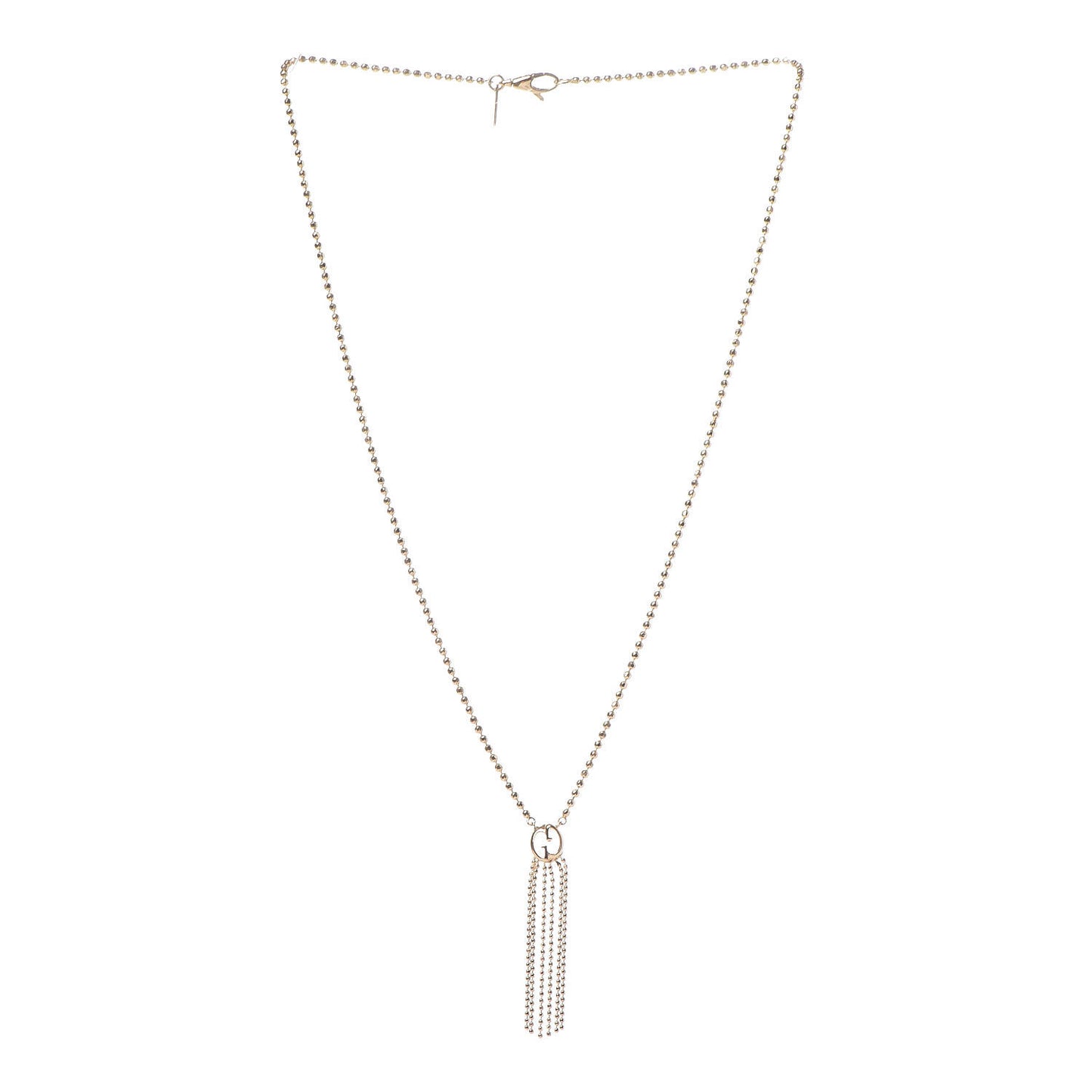 18K Yellow Gold Icon Fringe Pendant Necklace