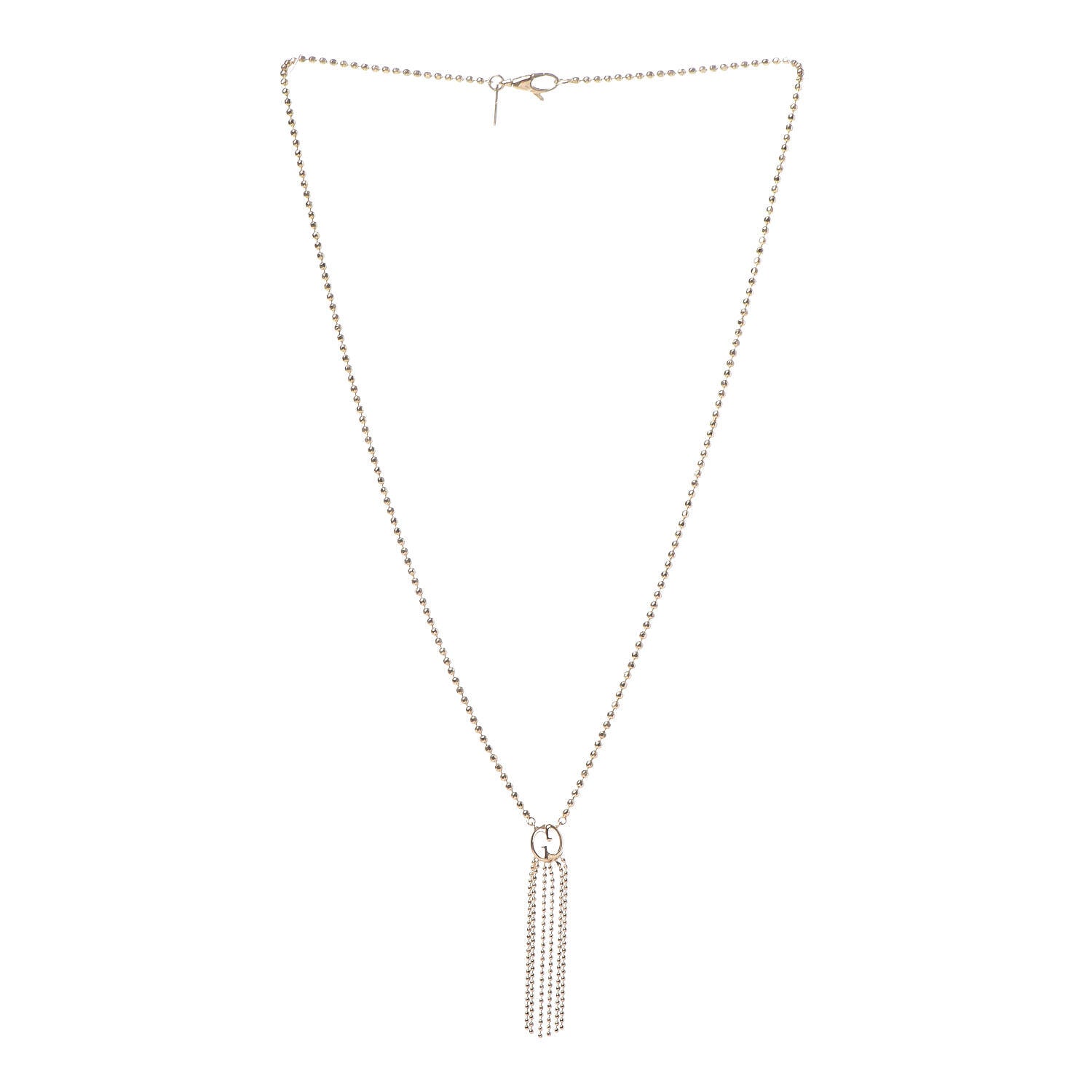 Gucci 18K Yellow Gold Icon Fringe Pendant Necklace 3 of 8