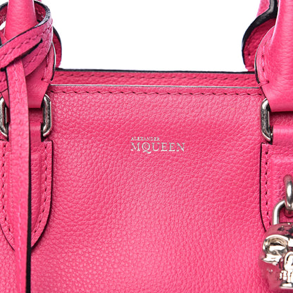 Alexander McQueen Pebbled Calfskin Small Skull Padlock Zip Around Tote Bouganville 11 of 12