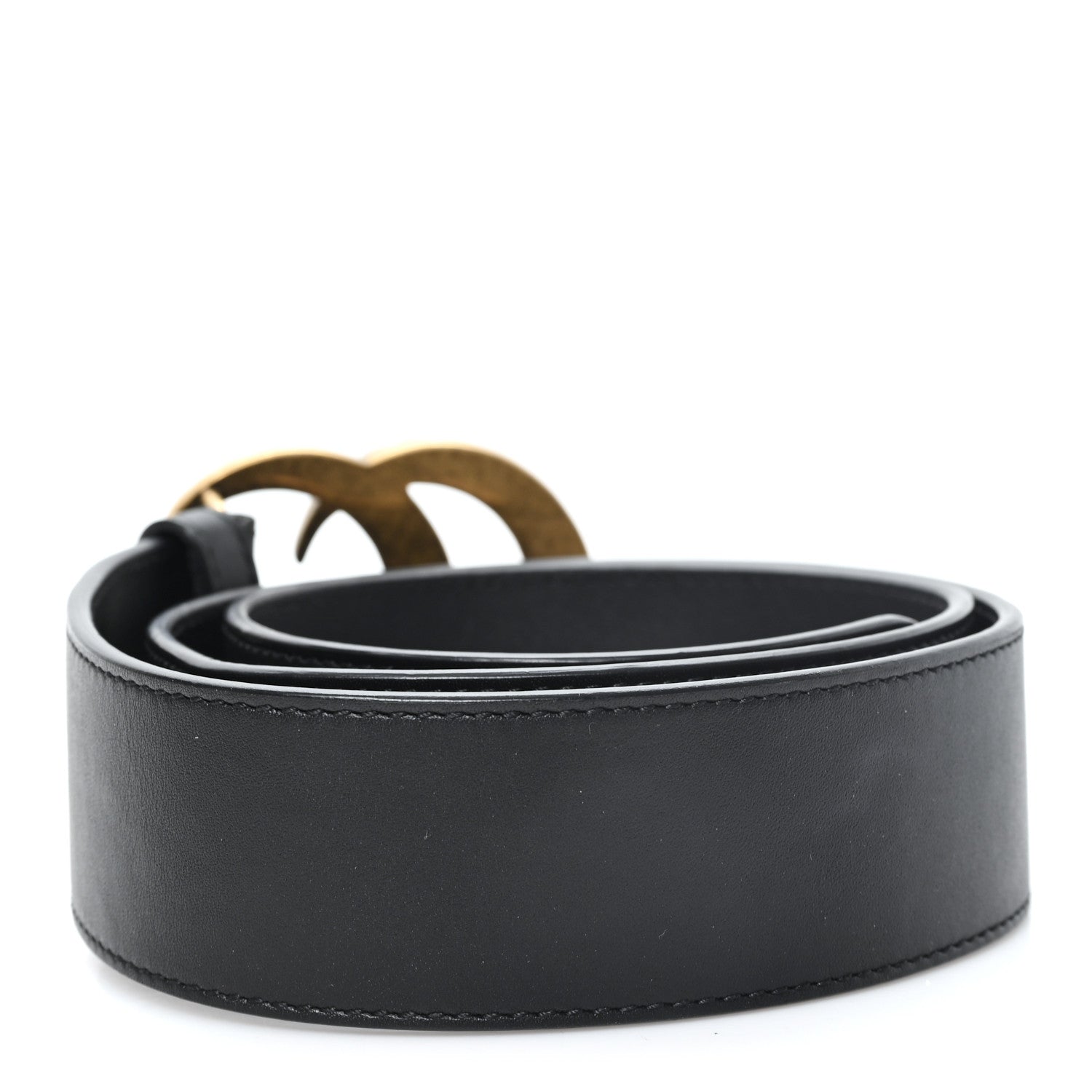 Gucci Moon Calfskin Pearl Double G 40mm Belt 80 32 Black Cream 2 of 4