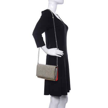 Christian Louboutin Glitter Metallic Patent Calfskin Psychic Spikes Paloma Clutch Gold 2 of 10