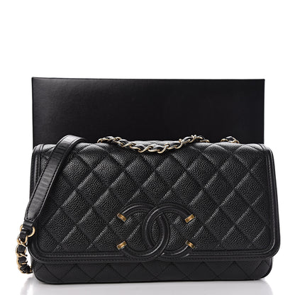 Chanel Caviar Quilted Medium CC Filigree Flap Black 13 of 13