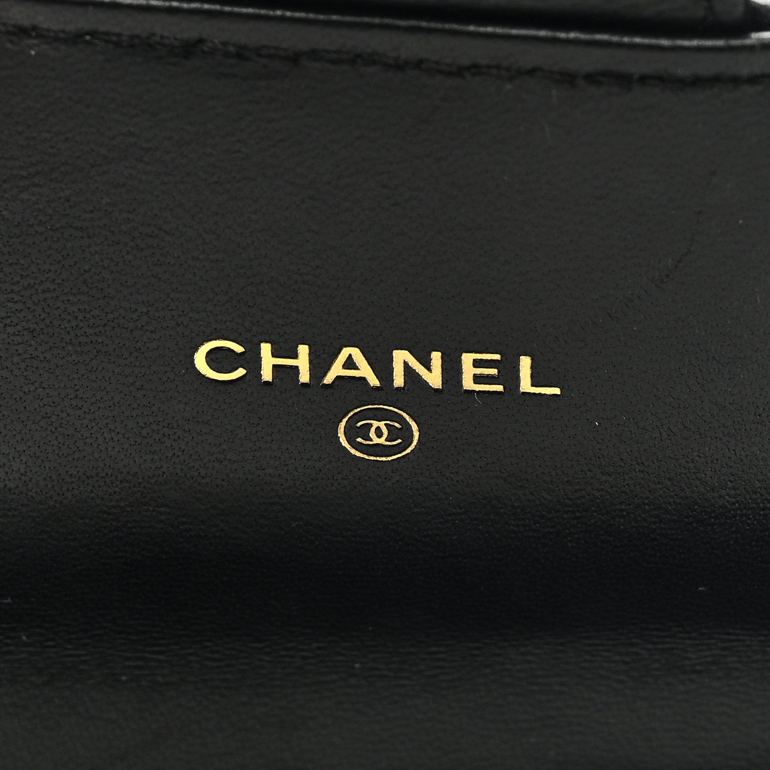 Chanel Lambskin Quilted Elegant Chain Mini Flap Belt Bag Black 6 of 10