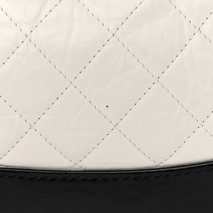 Chanel Aged Calfskin Quilted Gabrielle Backpack Black White 12 of 13