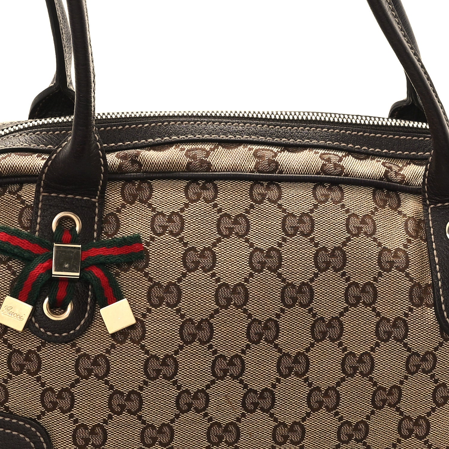 Gucci Monogram Small Princy Satchel Dark Brown 8 of 11