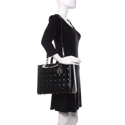 Christian Dior Patent Cannage Large Lady Dior Black 2 of 9