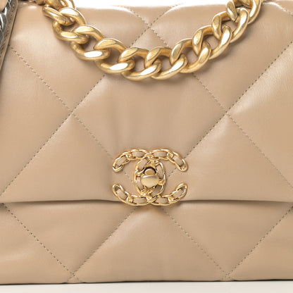 Chanel Lambskin Quilted Large Chanel 19 Flap Dark Beige 8 of 11
