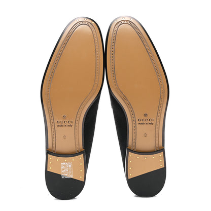 Gucci Canvas Horsebit Mens Jordaan Loafers 9 Black Blue Agata 5 of 11