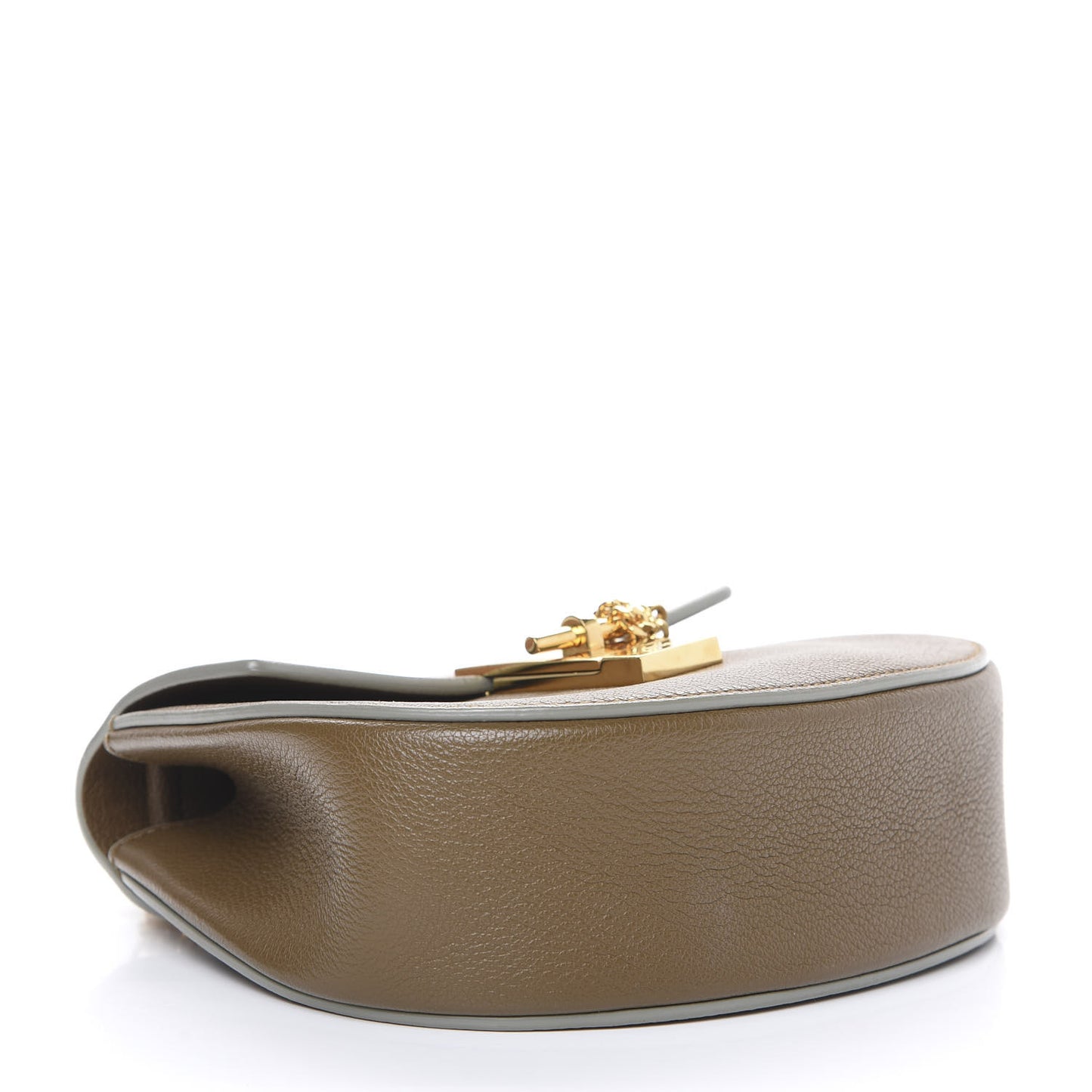 Grained Lambskin Nano Drew Shoulder Bag Woody Khaki