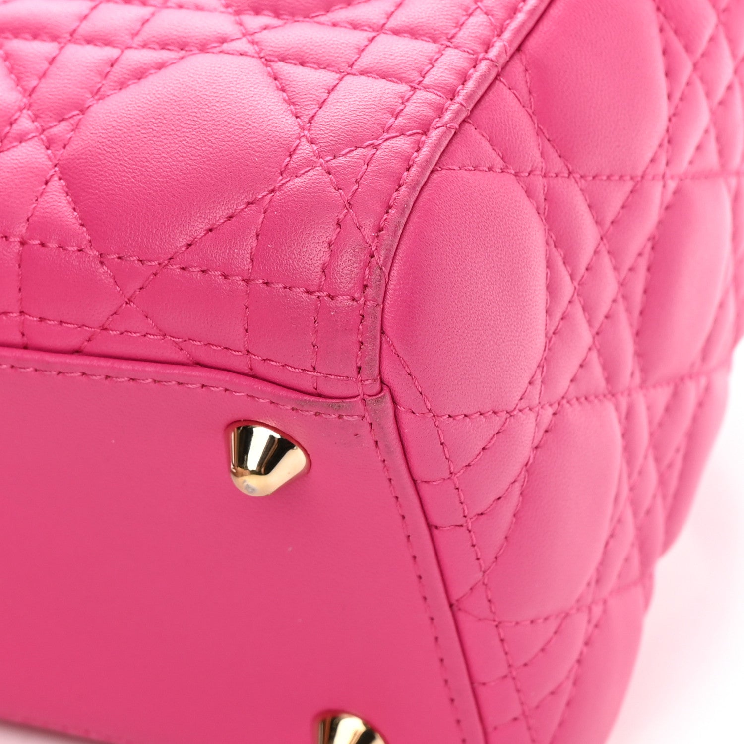 Christian Dior Lambskin Cannage Large Lady Dior Fuchsia 10 of 16