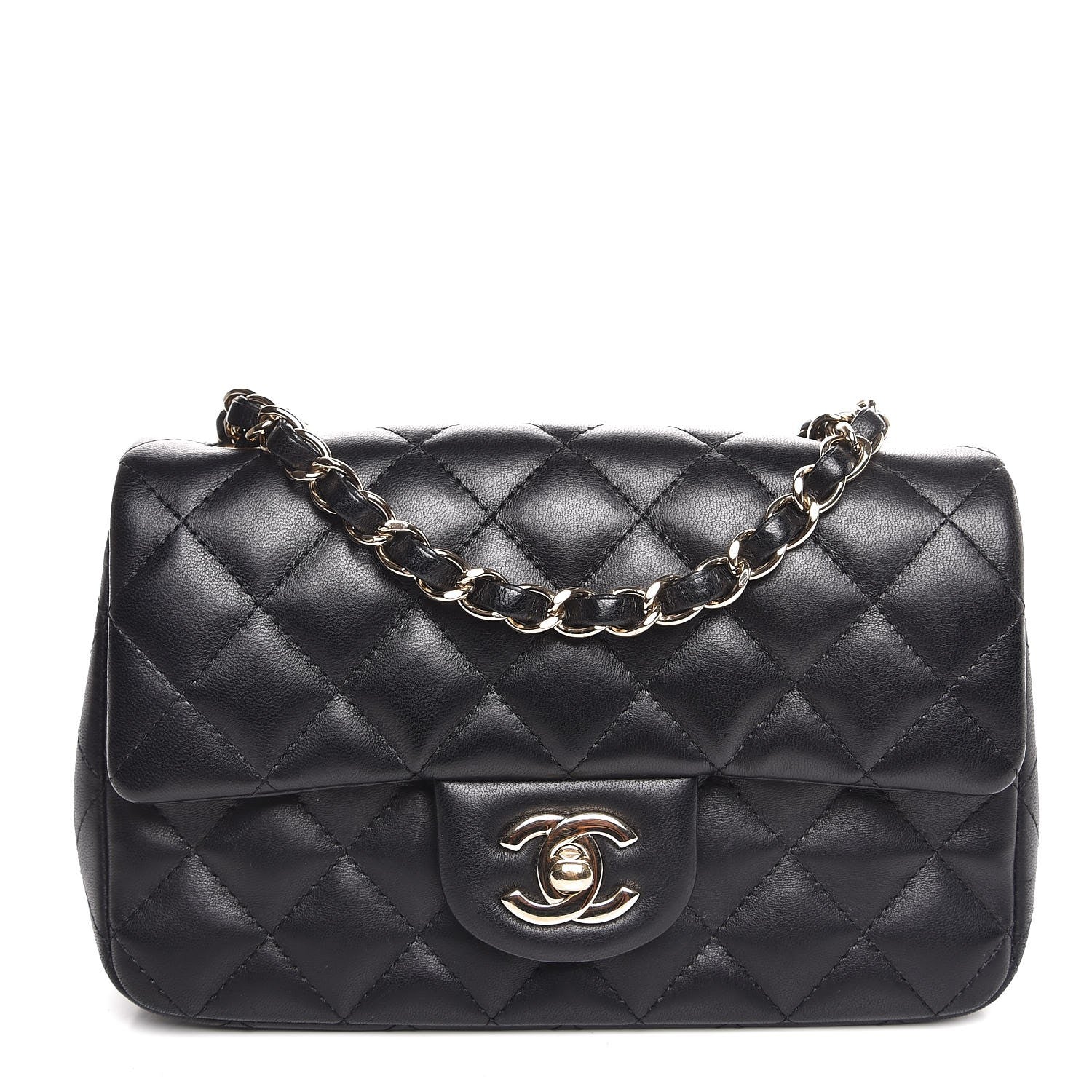Chanel Lambskin Quilted Mini Rectangular Flap Black 1 of 7