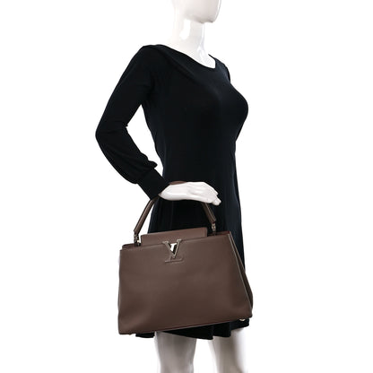 Louis Vuitton Taurillon Capucines MM Taupe 2 of 8