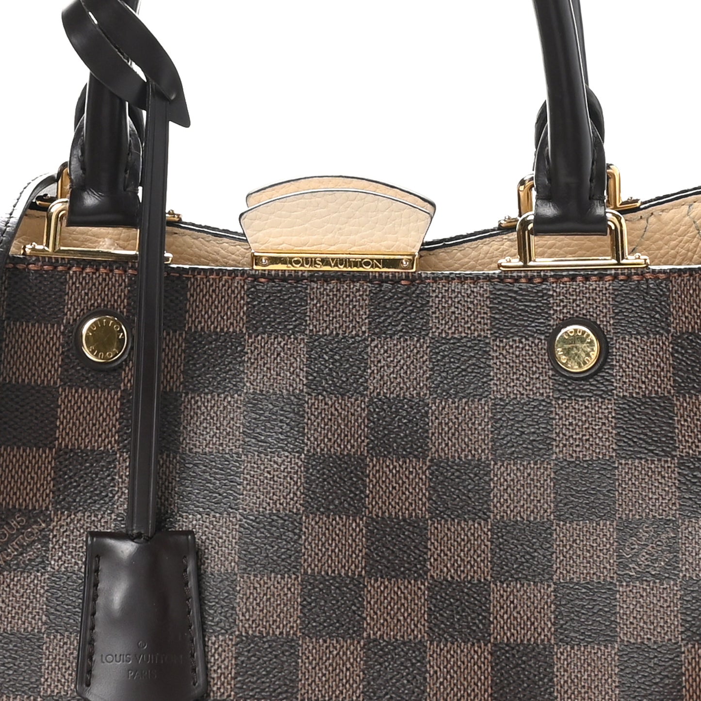 Damier Ebene Cuir Taurillon Brittany Creme