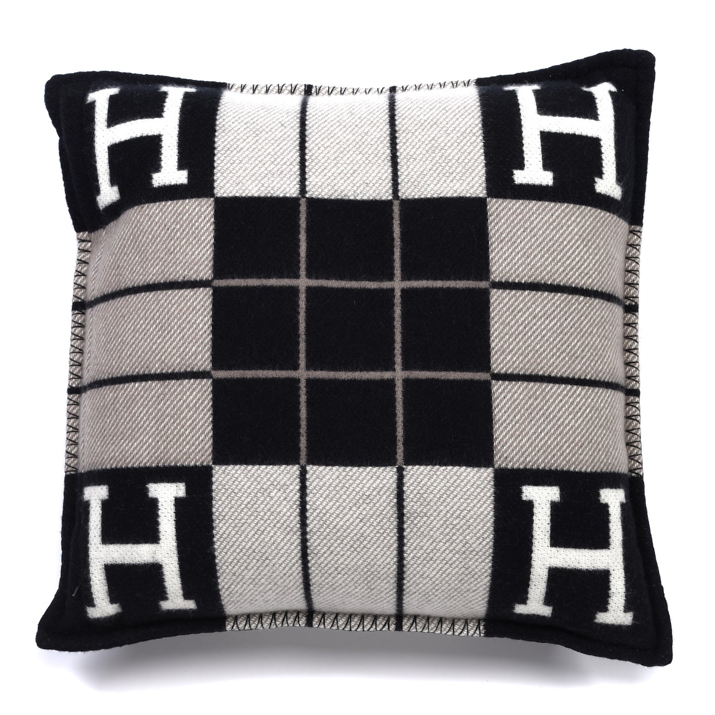 Wool Cashmere Avalon III Pillow PM Ecru Black