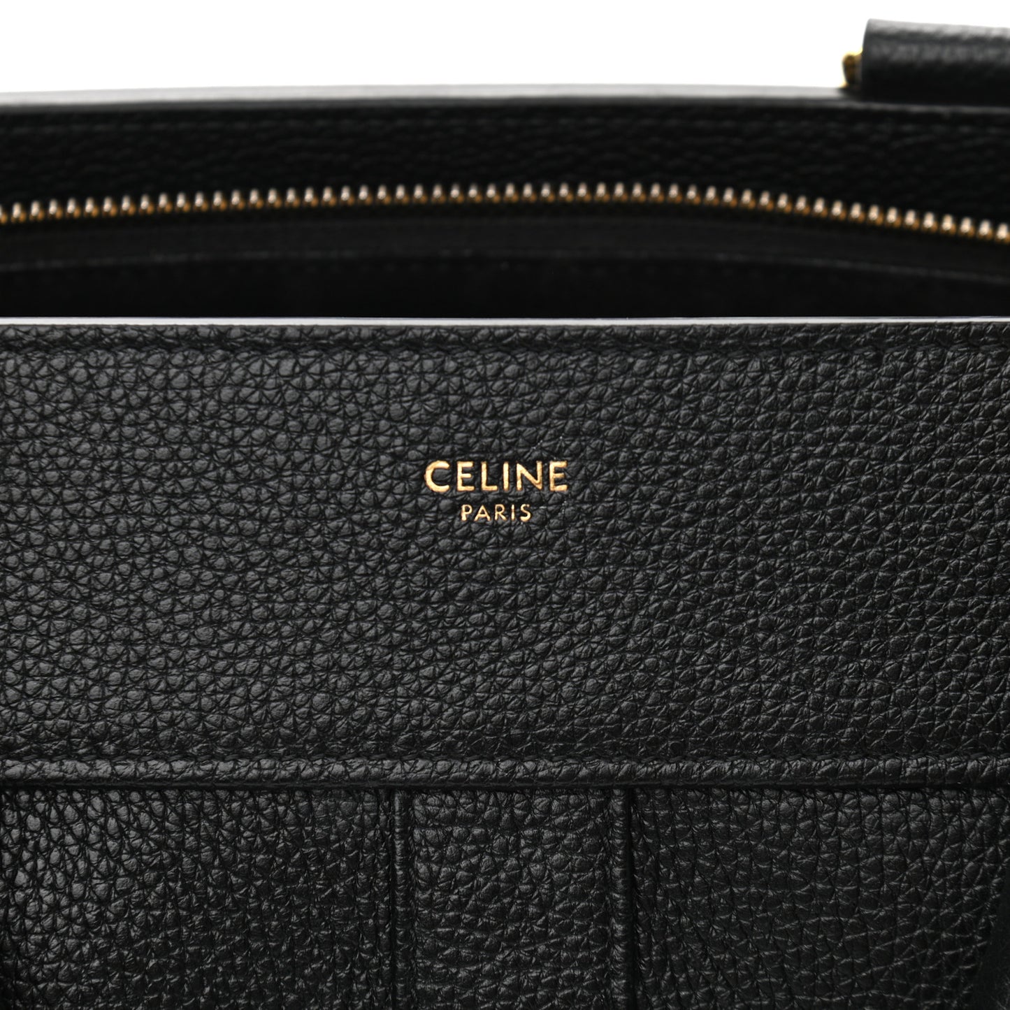 Grained Calfskin Medium Cabas De France Black