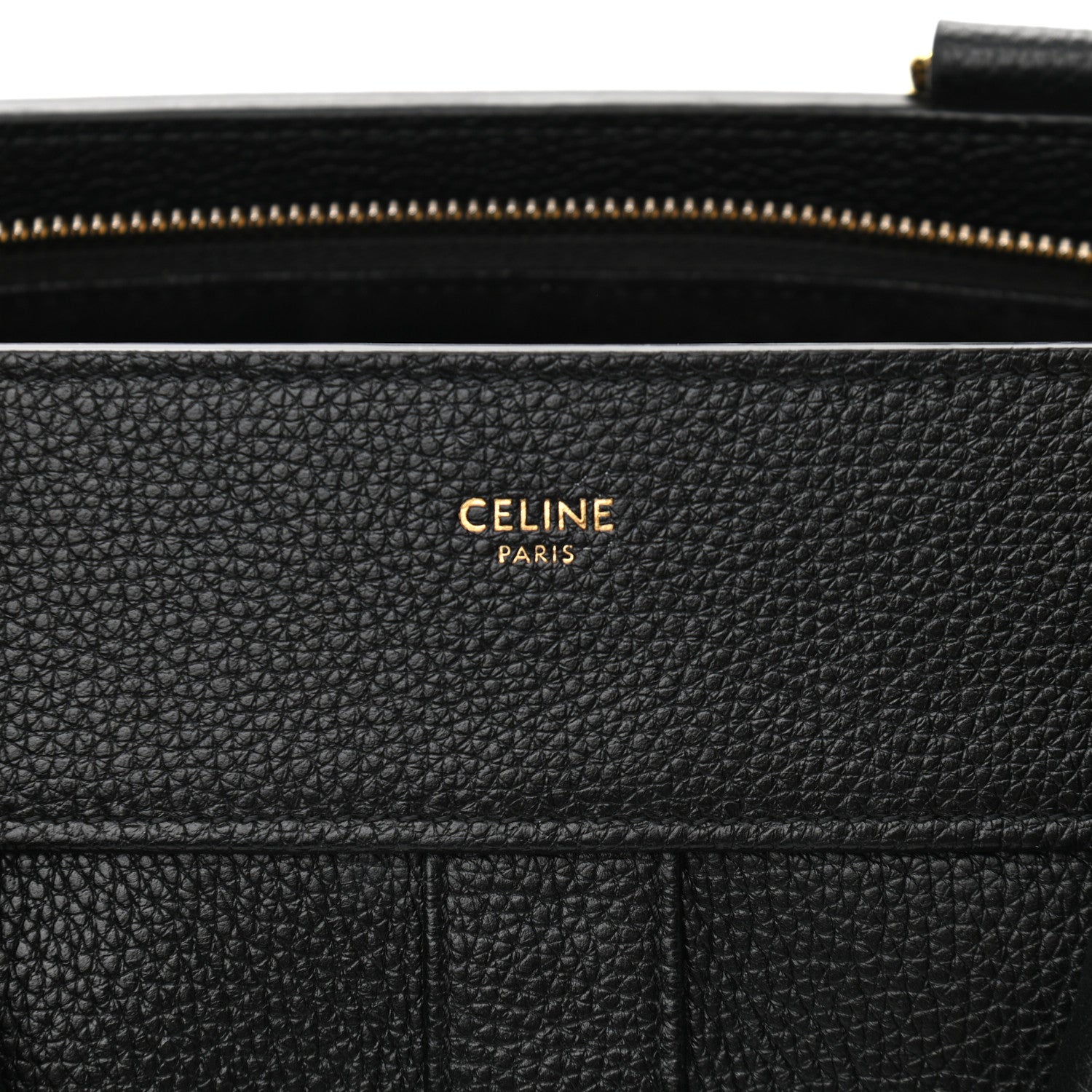 Celine Grained Calfskin Medium Cabas De France Black 7 of 10