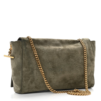 Saint Laurent Suede Medium Reversible Monogram Kate Satchel Olive 2 of 10