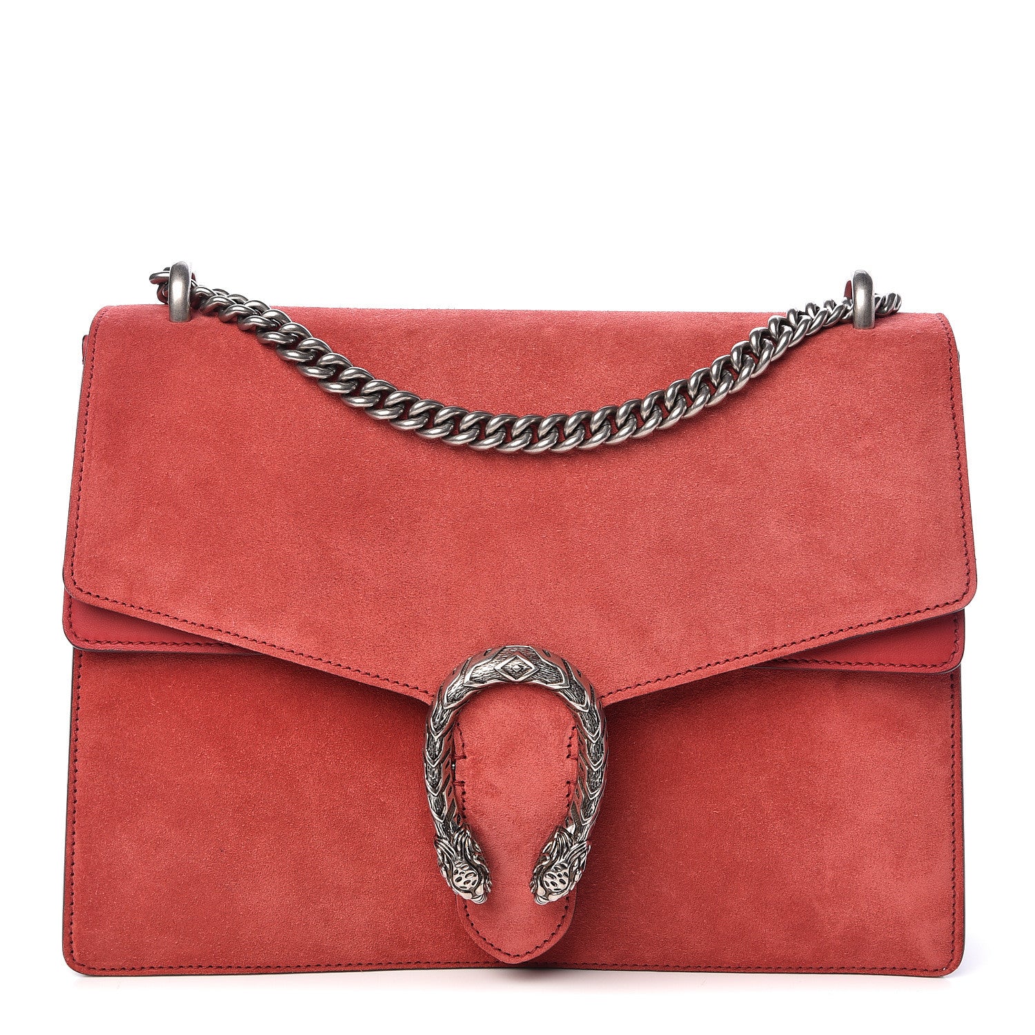 Gucci Suede Vitello Velvet Medium Dionysus Shoulder Bag Vulcanic Red 1 of 11