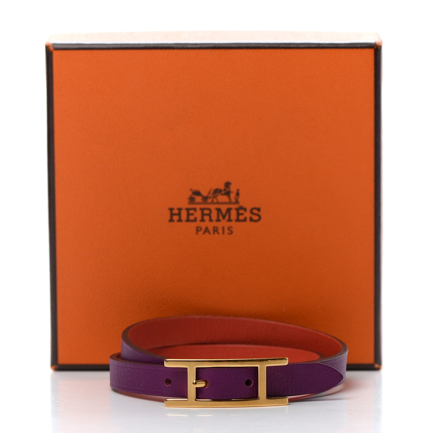 Hermes Swift Behapi Double Tour Bracelet S Anemone Capucine 5 of 5