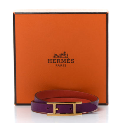 Hermes Swift Behapi Double Tour Bracelet S Anemone Capucine 5 of 5