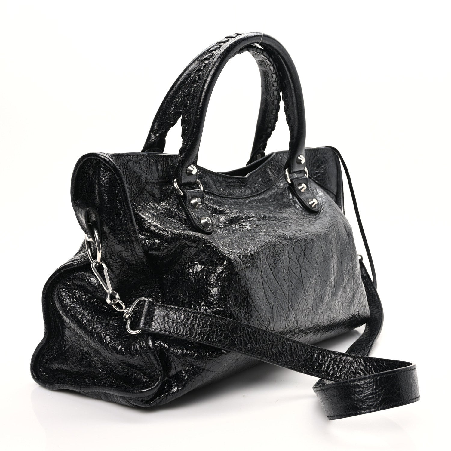 Balenciaga Agneau Arena Silver Hardware Medium Le City Black 3 of 10