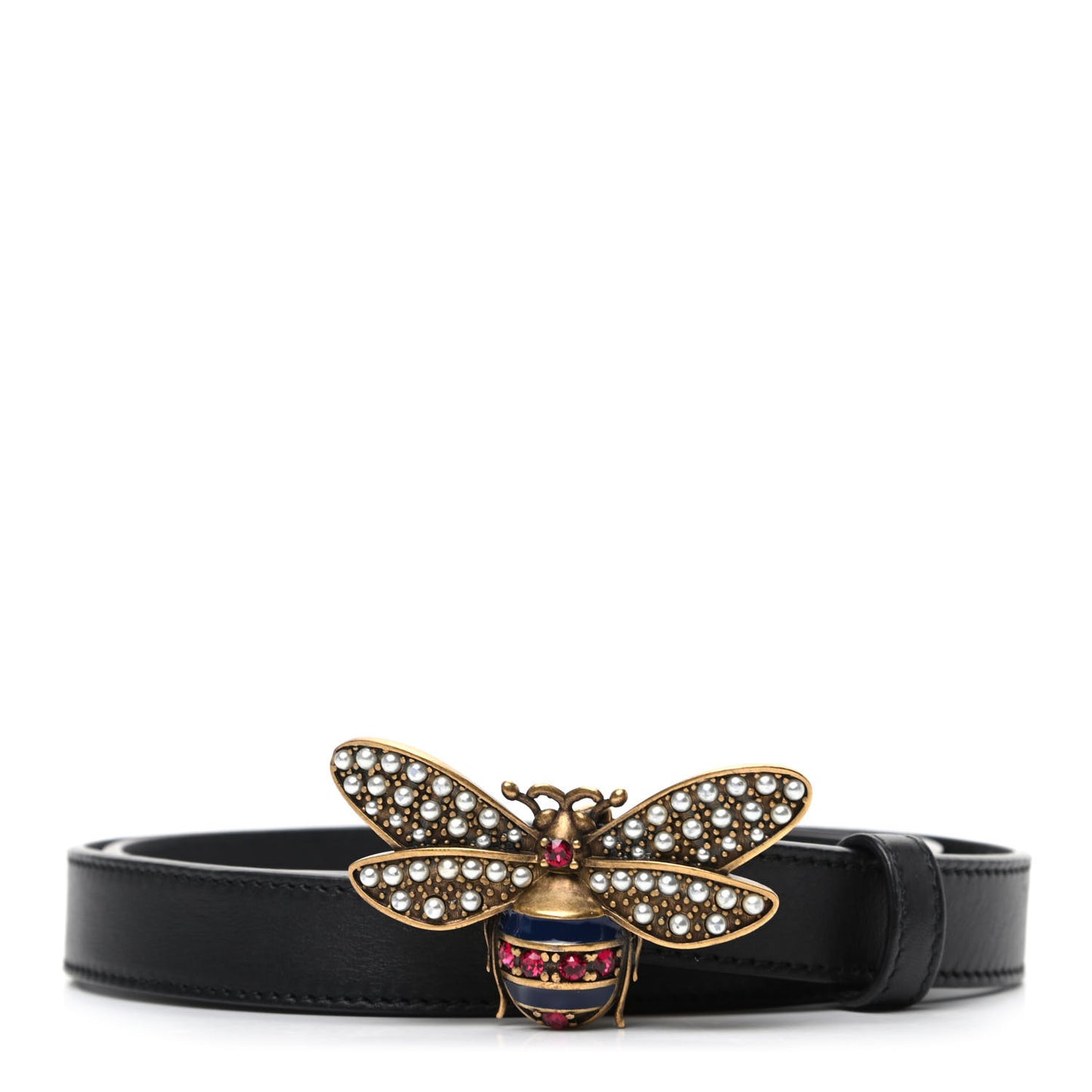 Calfskin Queen Margaret Bee Belt 90 36 Black