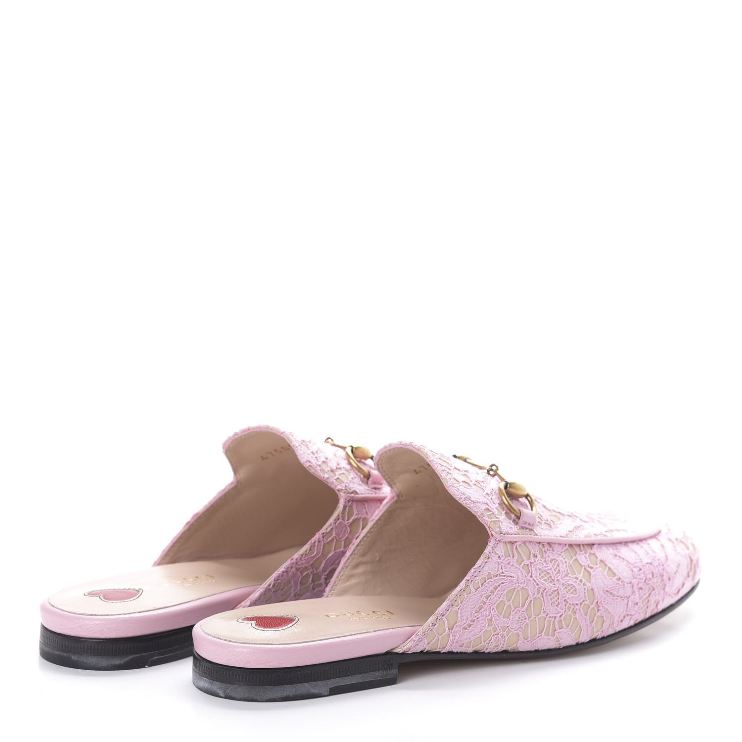Gucci Lace Malaga Kid Womens Princetown Slippers 36 Sugar Pink Skin Rose 4 of 7