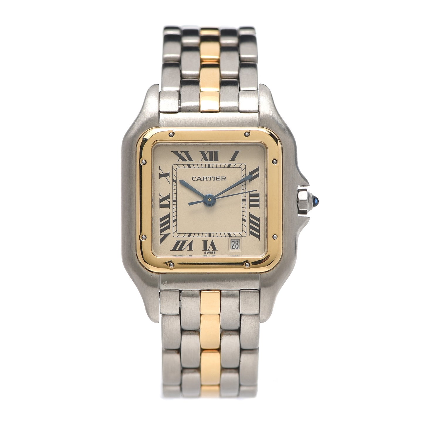 Stainless Steel 18K Yellow Gold 27mm Panthere Quartz Watch
