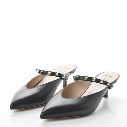 Valentino Garavani Nappa Rockstud Hype Low Heel Mules 38 Black 3 of 8