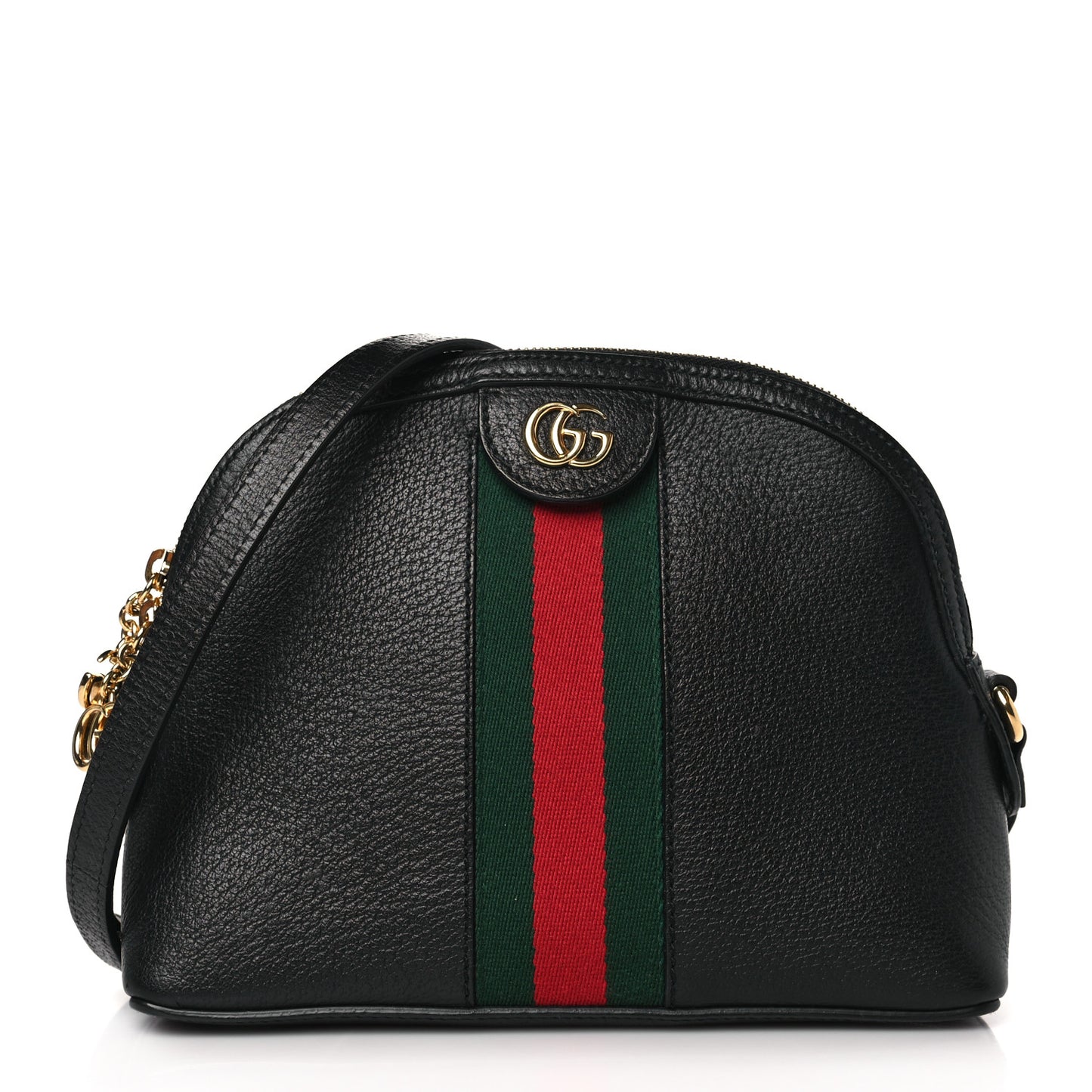 Calfskin GG Web Small Ophidia Dome Shoulder Bag Black