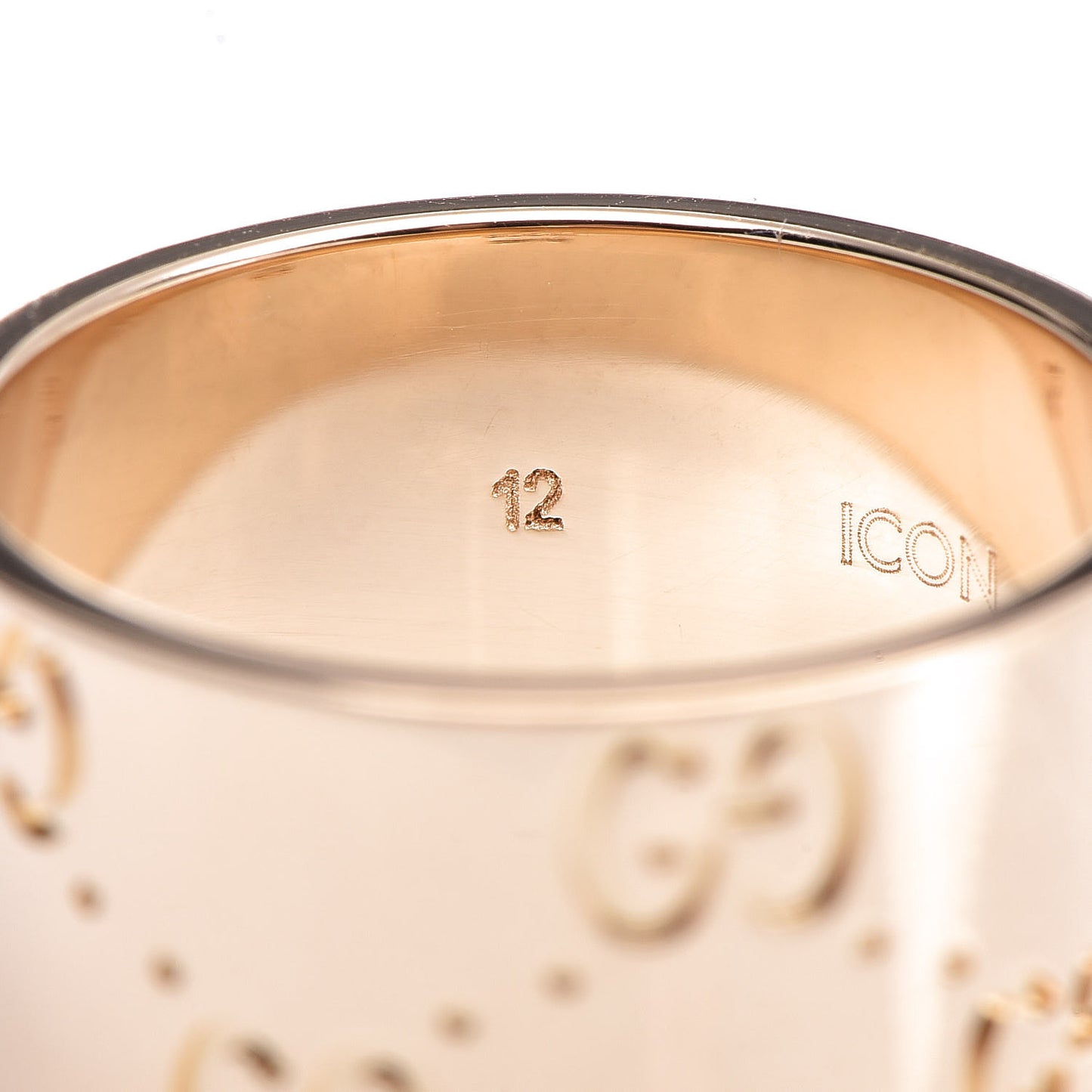 18K Yellow Gold Icon Band Ring 5.5 50