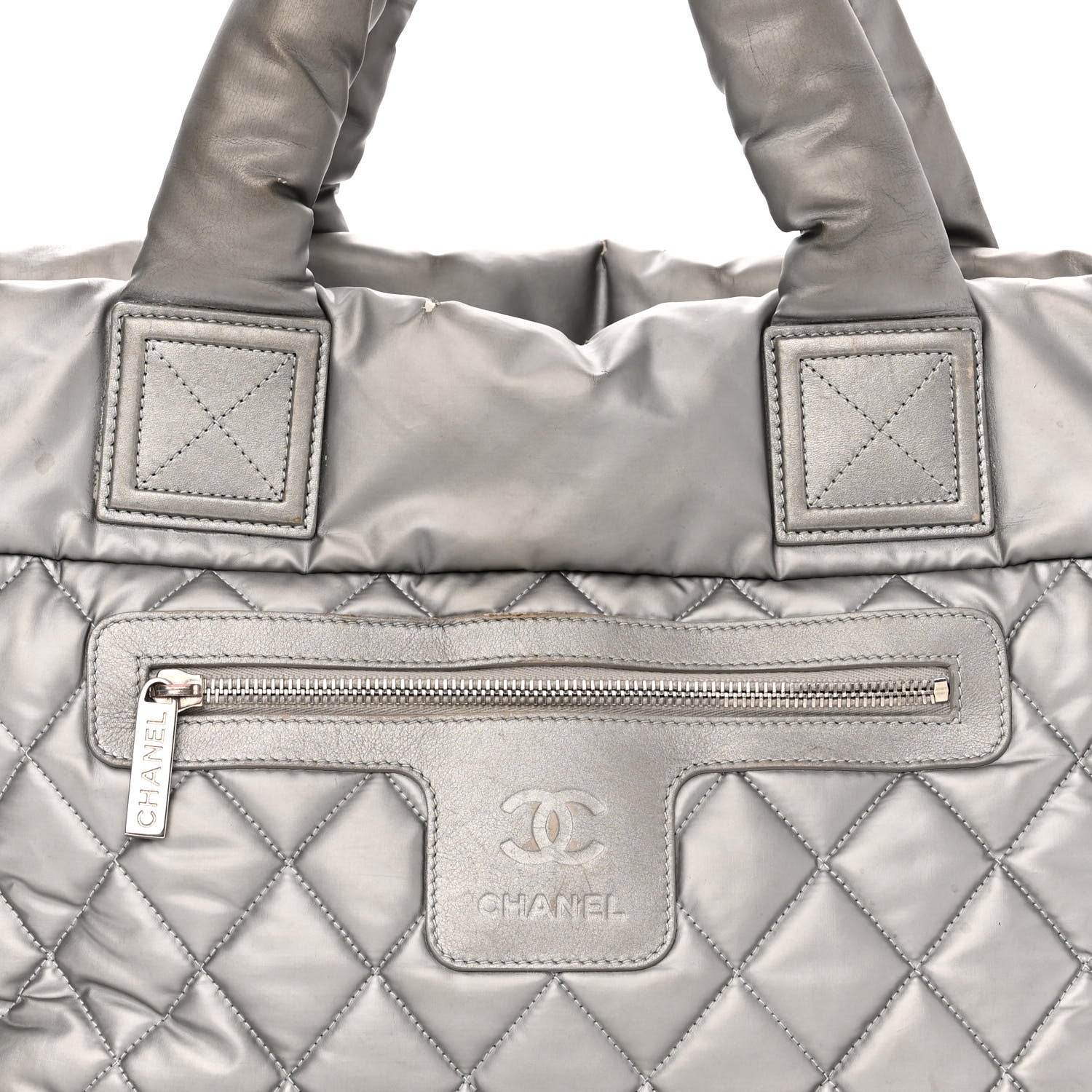 Chanel Nylon Quilted Small Coco Cocoon Tote Silver 8 of 14