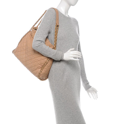 Chanel Calfskin Quilted Large Chain Me Hobo Beige 2 of 7