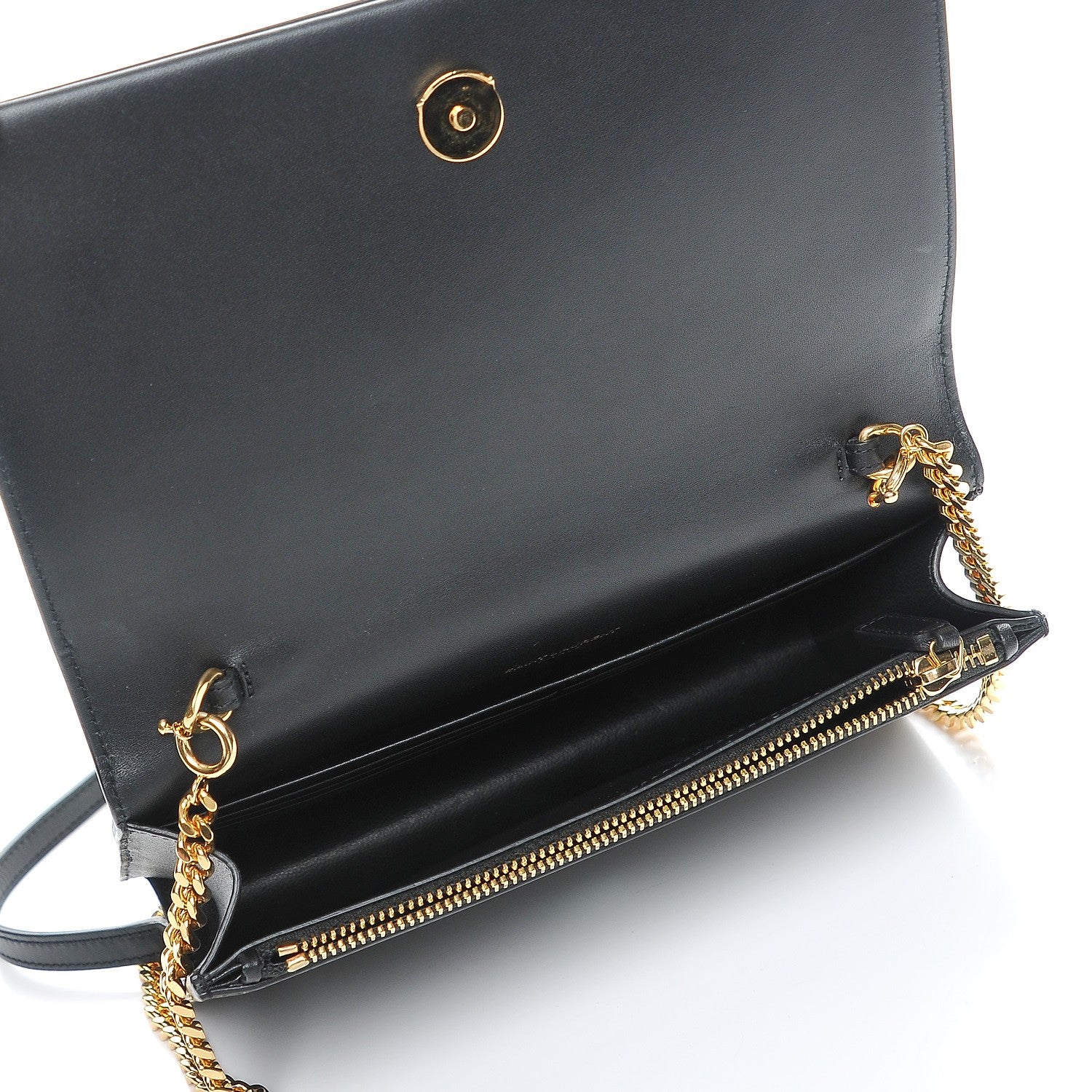 Saint Laurent Smooth Calfskin Classic Monogram Kate Tassel Chain Wallet Black 5 of 7