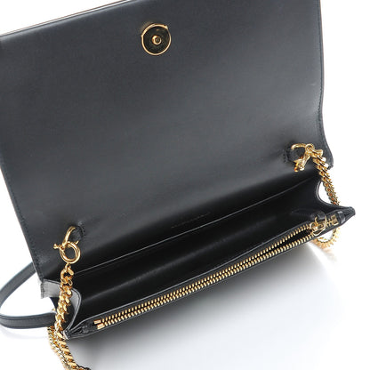Saint Laurent Smooth Calfskin Classic Monogram Kate Tassel Chain Wallet Black 5 of 7