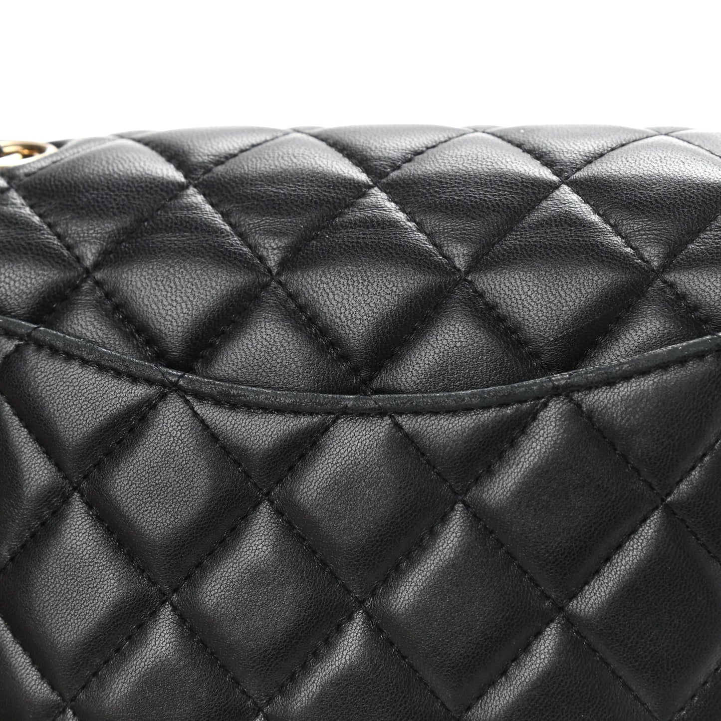 Lambskin Quilted Mini Rectangular Flap Black