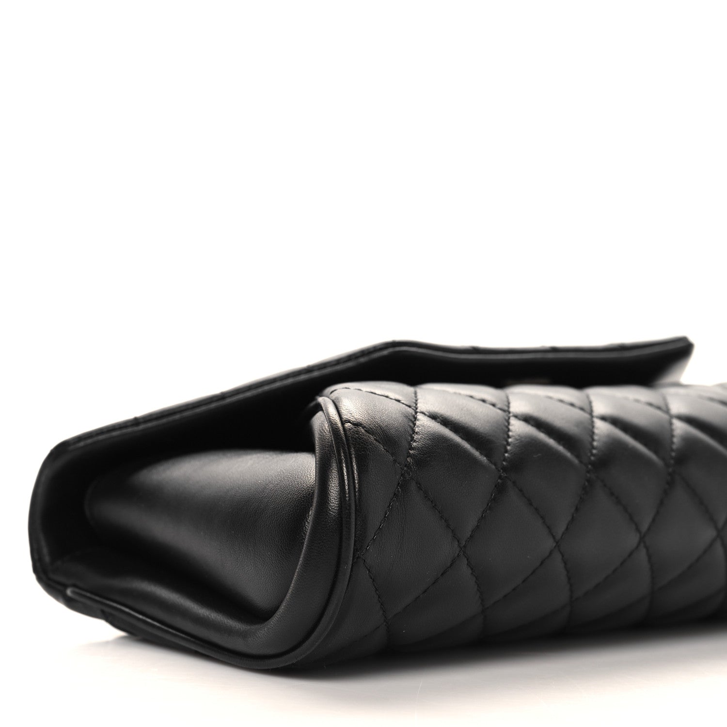 Chanel Lambskin Quilted Fold Up Again Clutch Black 9 of 10
