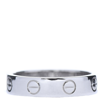 Cartier 18K White Gold Diamond 4mm LOVE Wedding Band Ring 50 5.25 3 of 4