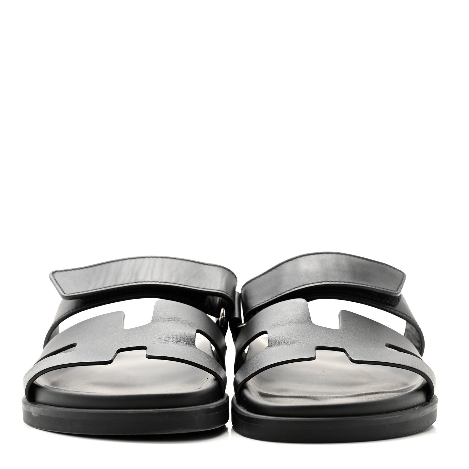 Hermes Calfskin Womens Chypre Sandals 36 Black 2 of 9