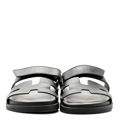 Hermes Calfskin Womens Chypre Sandals 36 Black 2 of 9