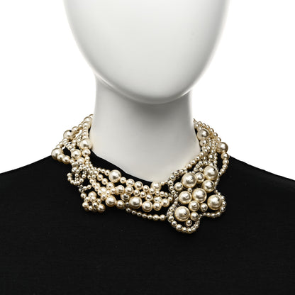 Chanel Pearl Multi Strand Choker Necklace Silver 2 of 7