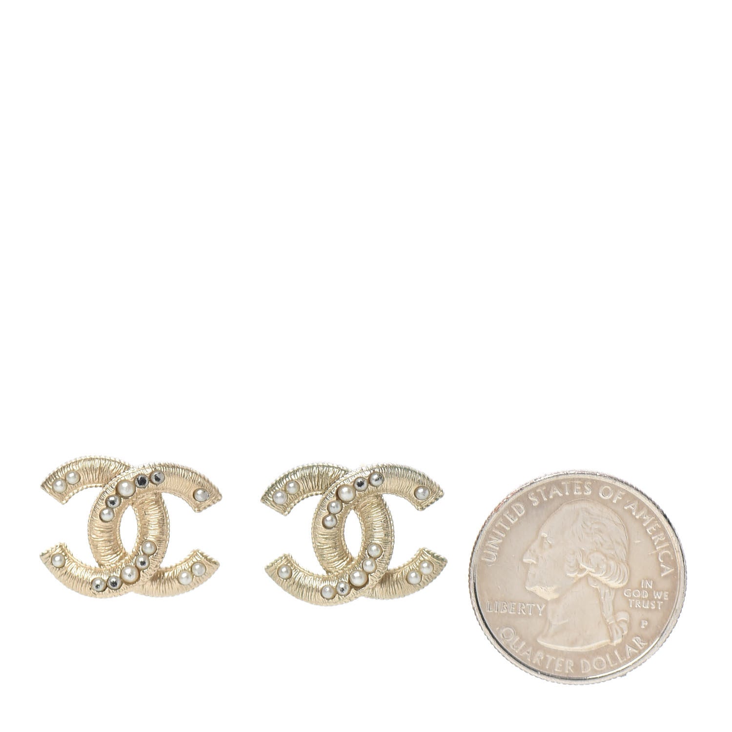 Chanel Pearl CC Earrings Gold 2 of 5