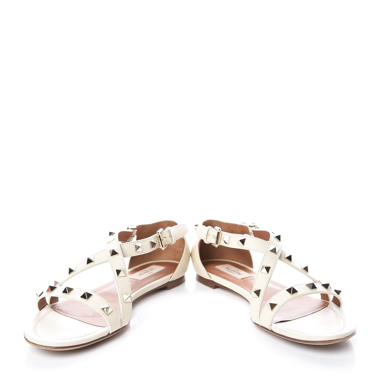 Valentino Garavani Nappa Rockstud Flat Sandals 39 White 5 of 17