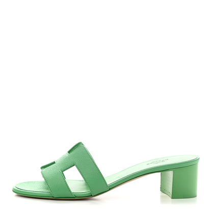 Hermes Epsom Oasis Sandals 37.5 Vert Pomme 1 of 9