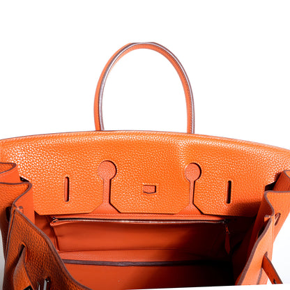 Hermes Taurillon Clemence Birkin 35 Orange 13 of 26