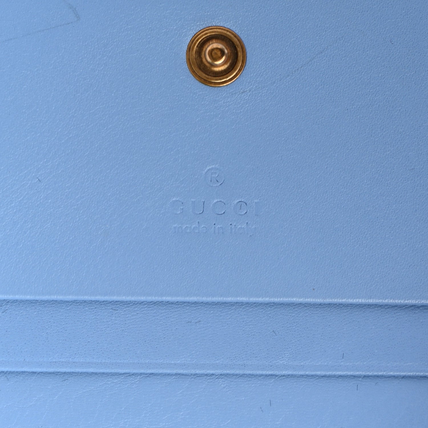 Gucci Calfskin Matelasse GG Marmont Card Case Clear Sky Blue 6 of 11